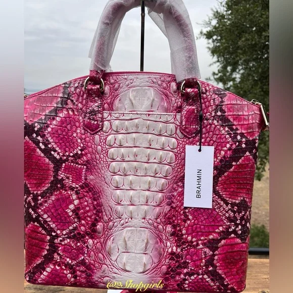 NWT Brahmin Crown of Hearts Large Duxbury Ombre Melbourne Satchel - Picture 3 of 14